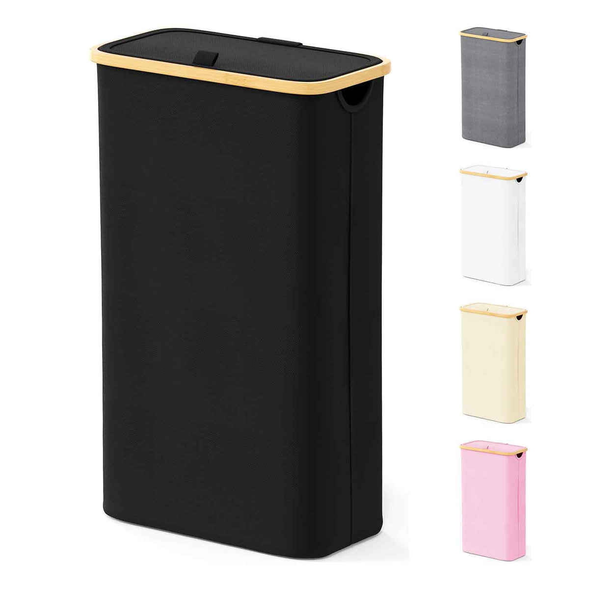 SpaceAid Slim Laundry Hamper with Lid keeps odors and dust out.