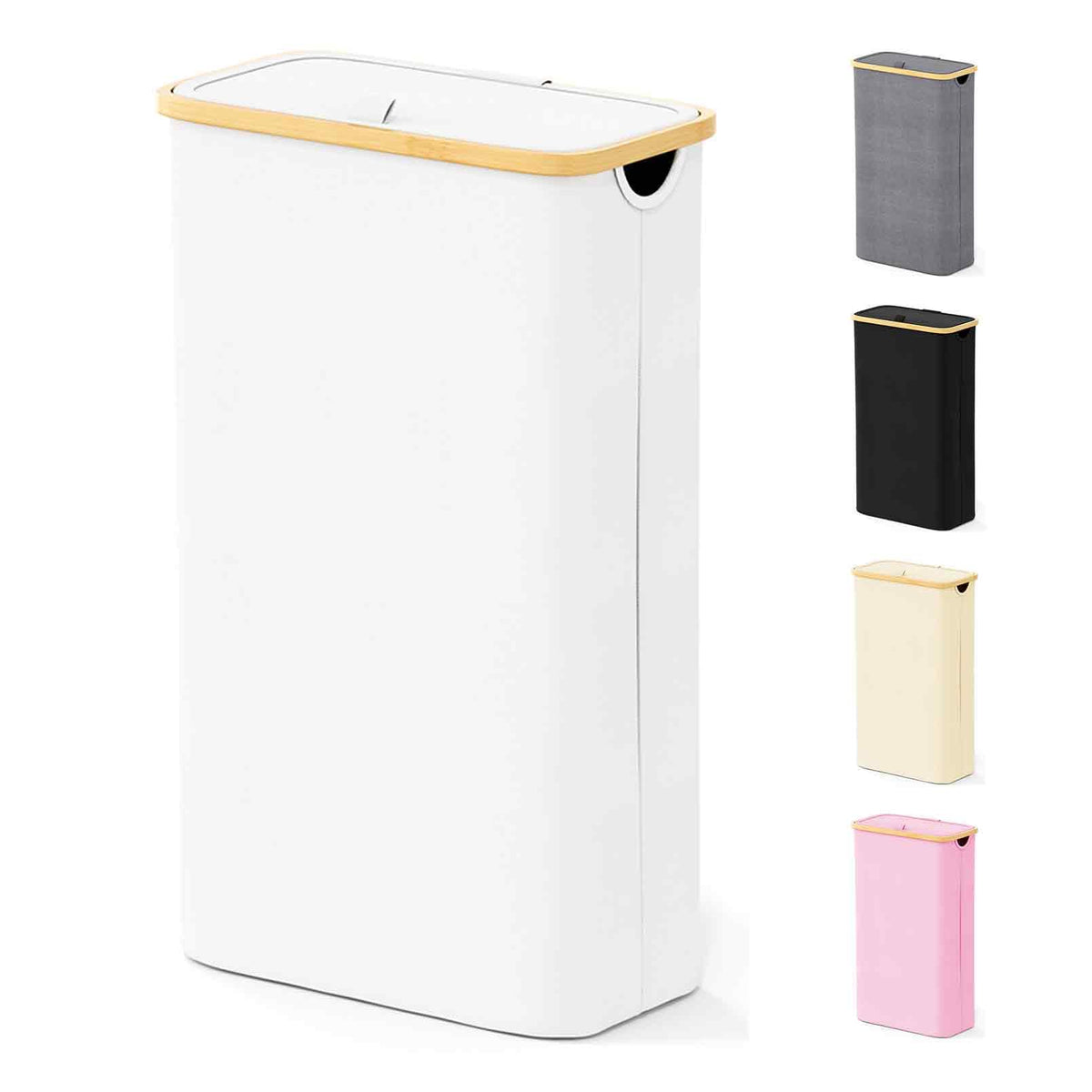 SpaceAid Slim with lid showing closed top for odor control in a tidy space
