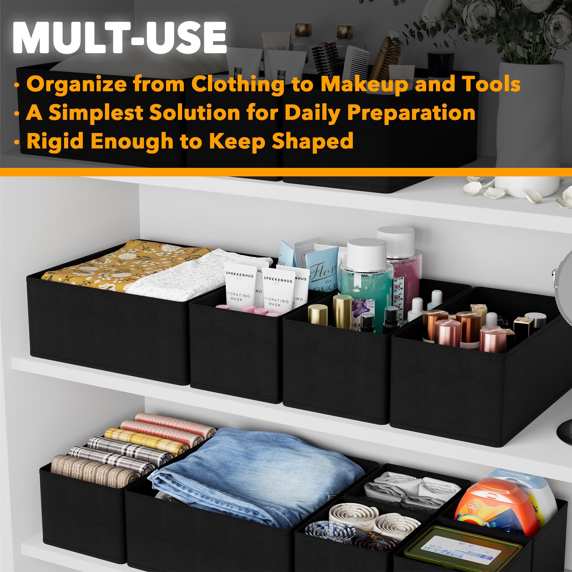 SpaceAid small square bin 5.5x5.5x4.5 ideal for underwear and socks.