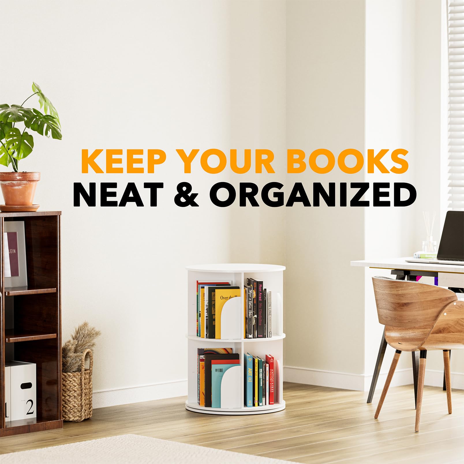 SpaceAid solid-board construction ensures durable storage for books and accessories
