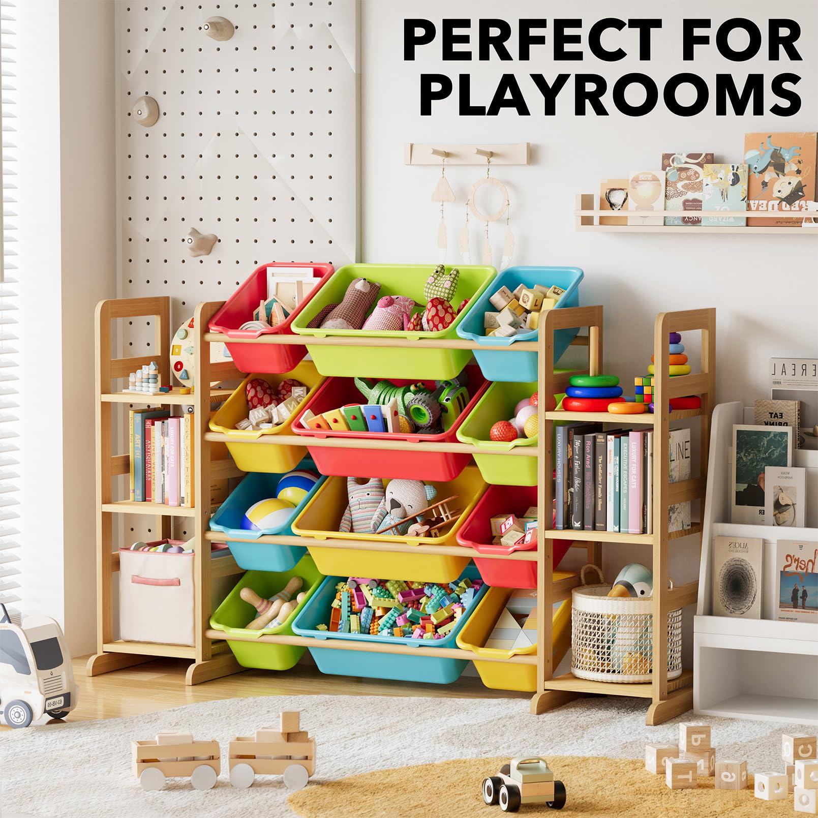 SpaceAid stability-enhanced base design prevents tipping during playtime.