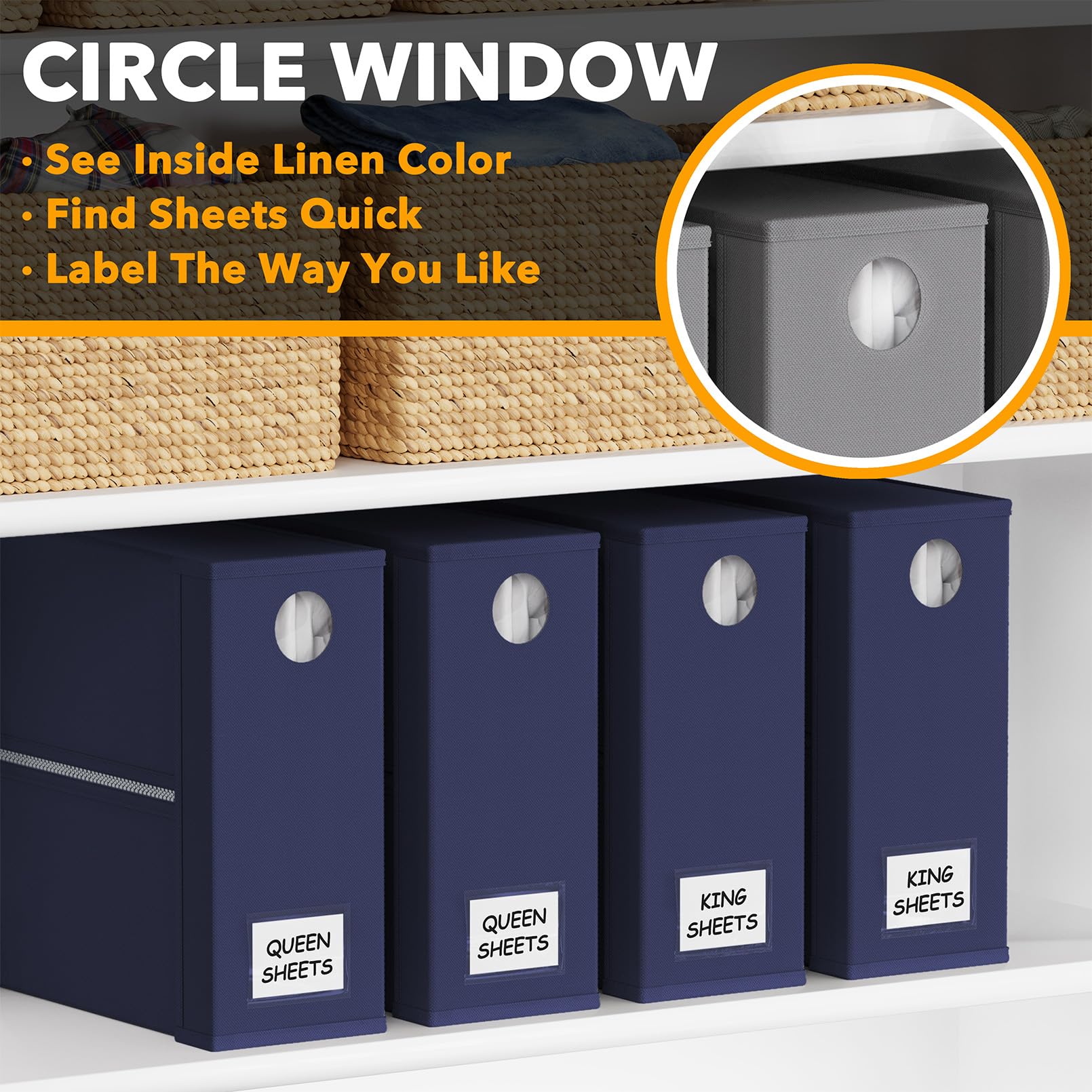 SpaceAid sturdy fabric construction ensuring durable linen closet storage.