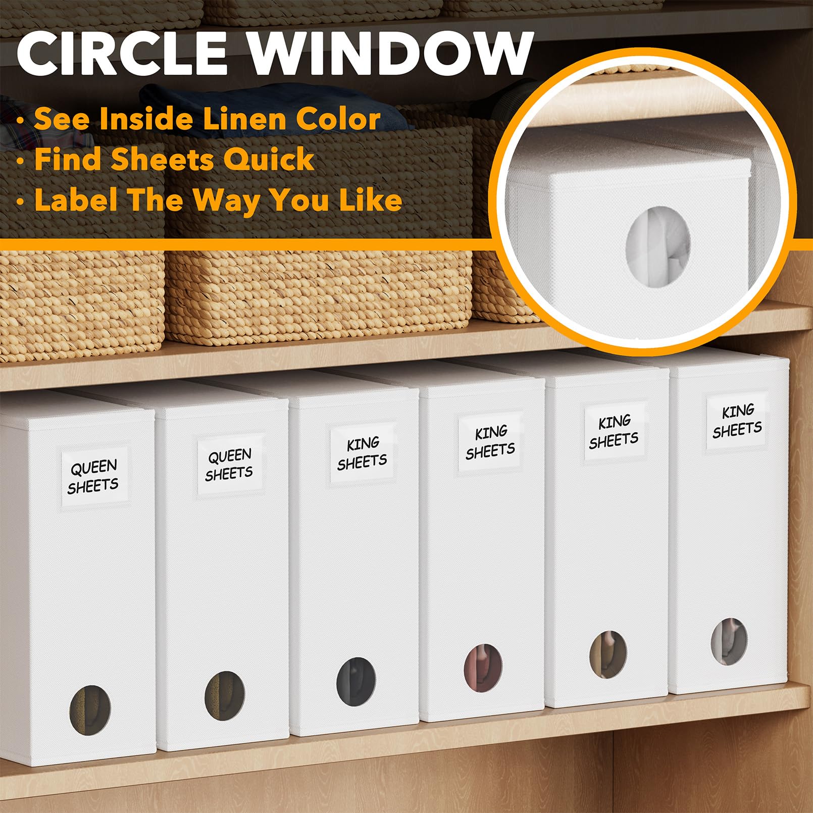 SpaceAid sturdy fabric construction offers durable storage for frequent closet use.