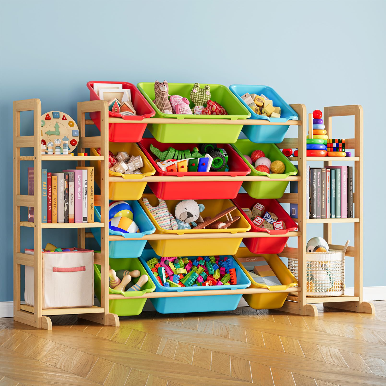 SpaceAid toy storage organizer with six shelves keeps playroom tidy and accessible.