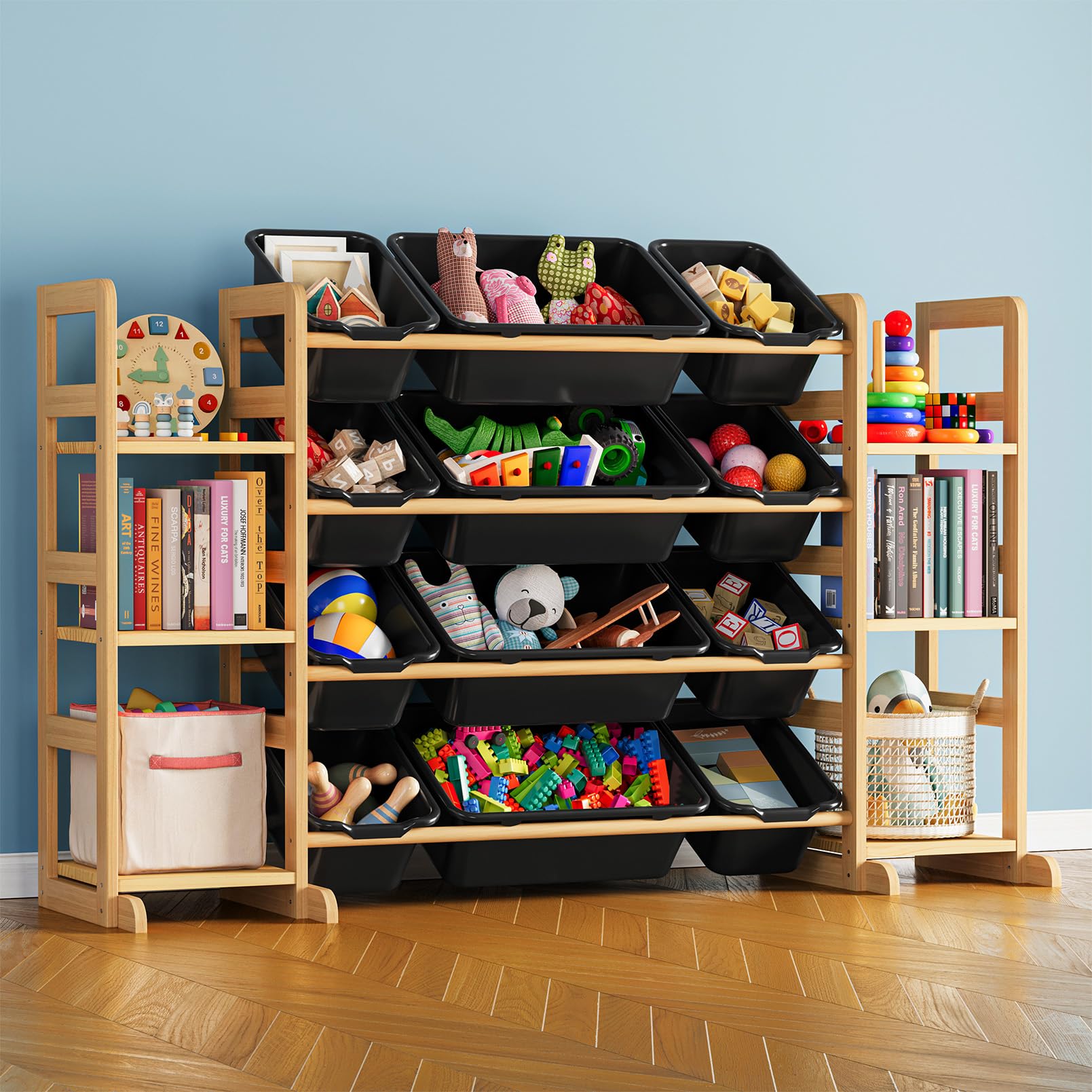 SpaceAid toy storage organizer with six shelves for easy playroom organization
