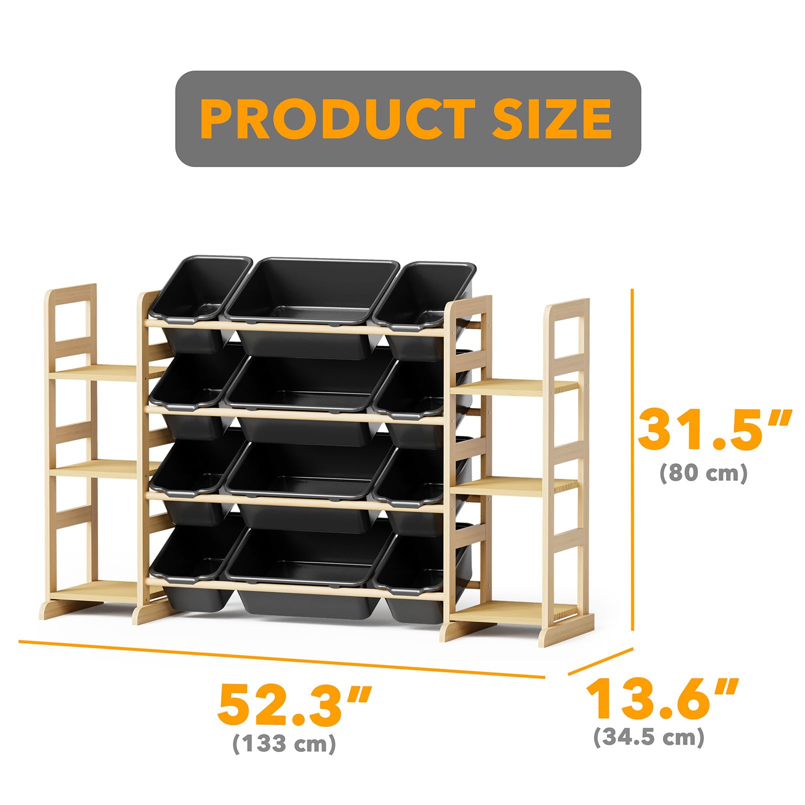 SpaceAid solid pine construction with a stable base reduces tipping