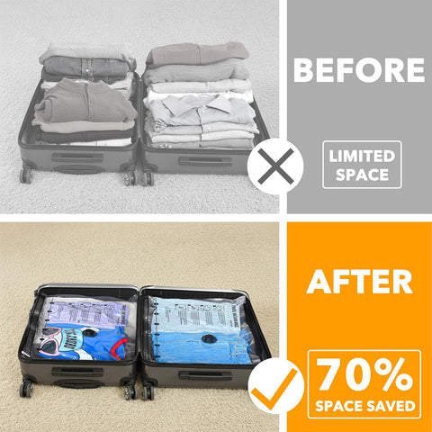 SpaceAid medium pack bags ready to organize outfits efficiently during flights.