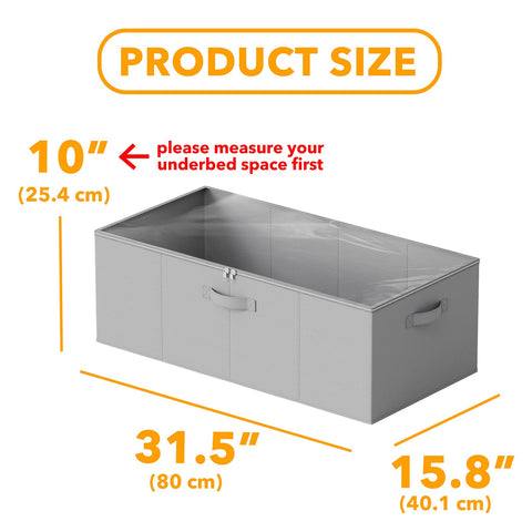 SpaceAid gray two-pack under-bed storage bins maximizing bedroom organization.
