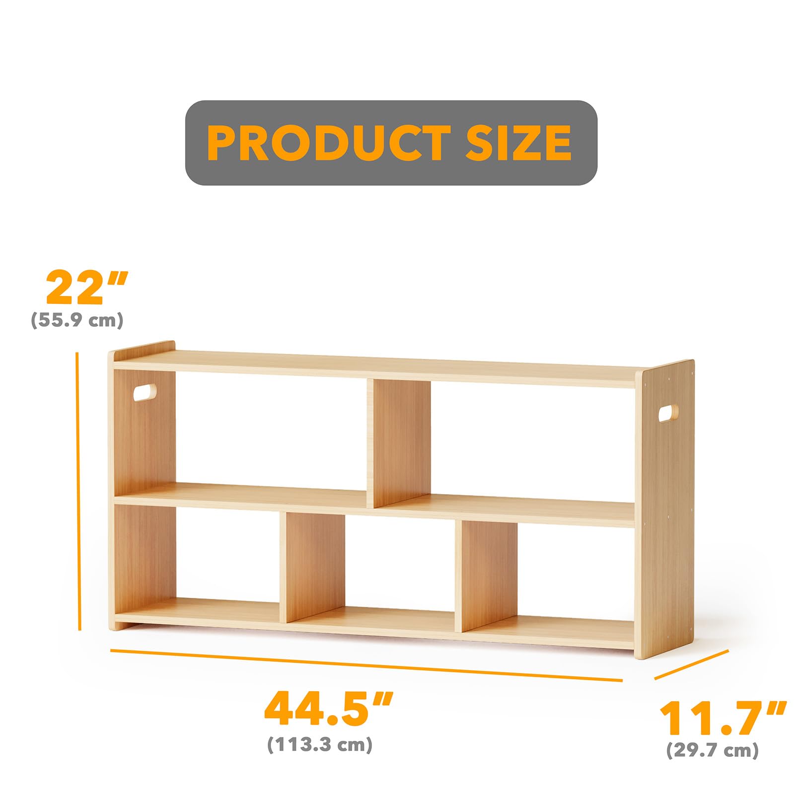 SpaceAid wooden book organizer emphasizes durability and clutter-free rooms.
