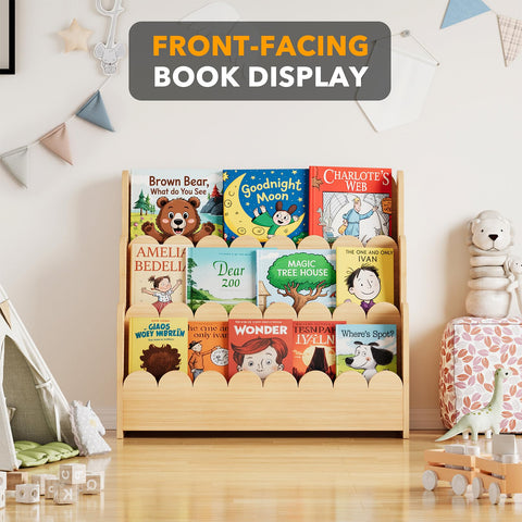 SpaceAid wooden bookshelf close-up wood grain highlights durable natural materials.