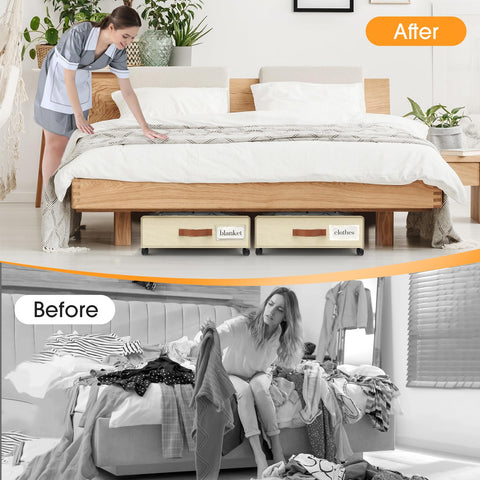 SpaceHacks easy-assembly under-bed storage with simple setup.