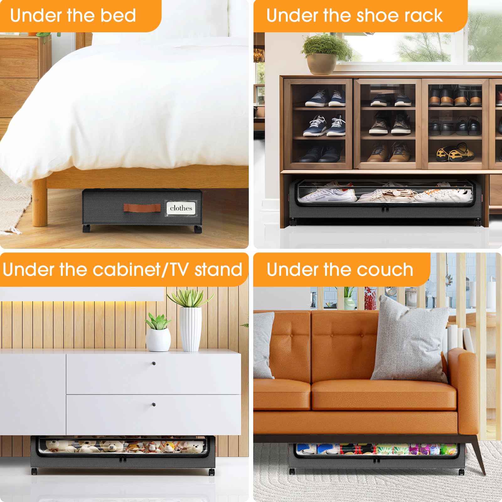 SpaceHacks easy-assemble under-bed storage kit for fast setup.