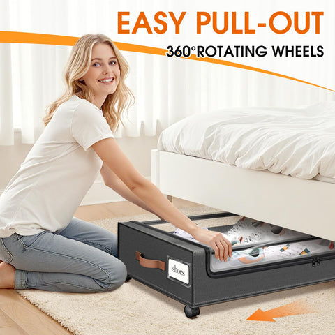 SpaceHacks foldable under-bed storage saves space when not in use.