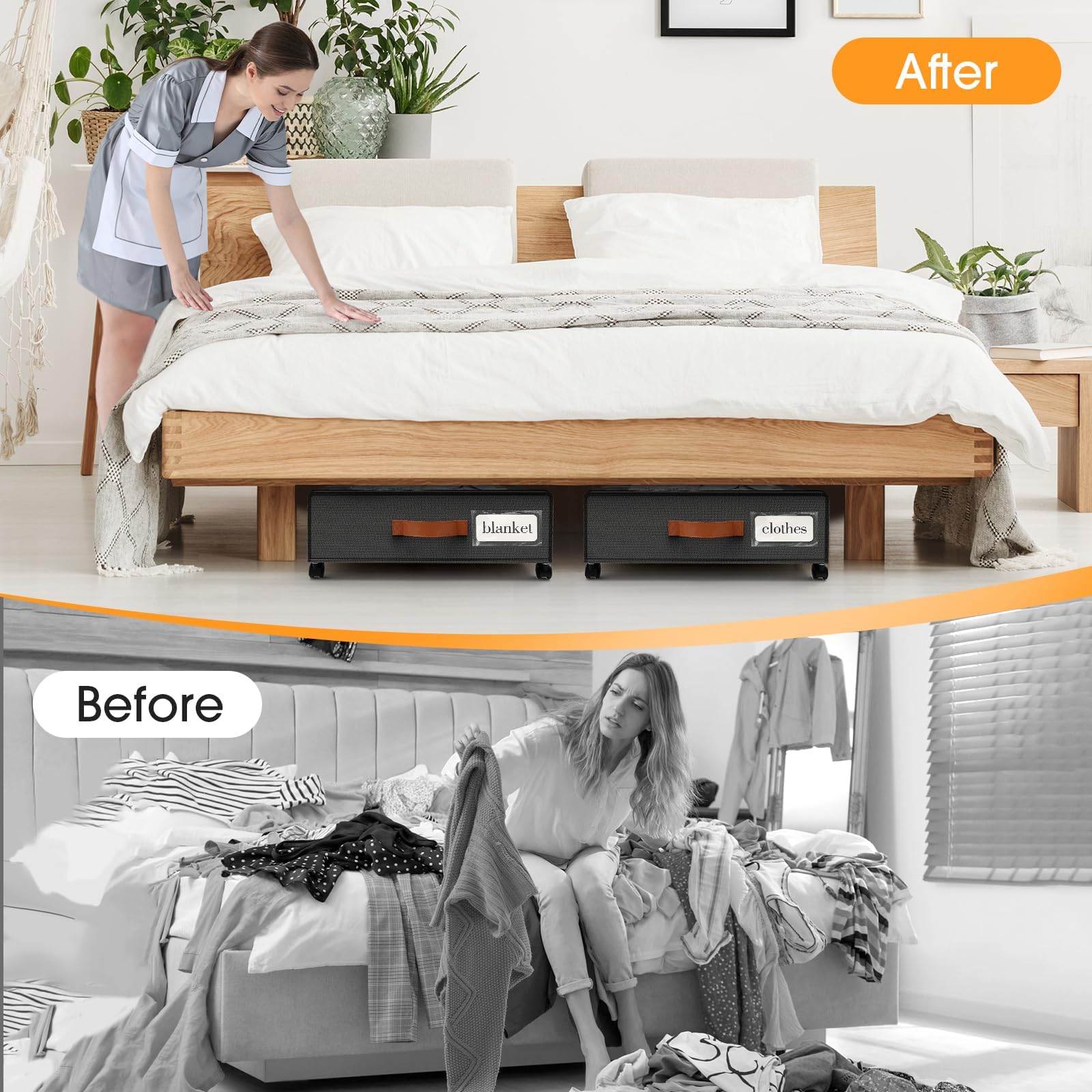 SpaceHacks under-bed storage offers 66-pound capacity for daily essentials.