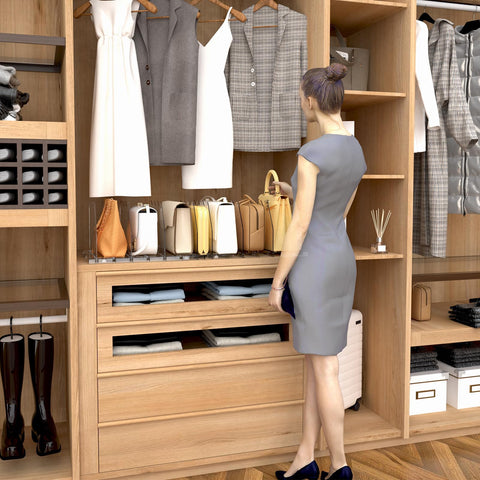 Spacekeeper easy-install purse divider assembly without tools
