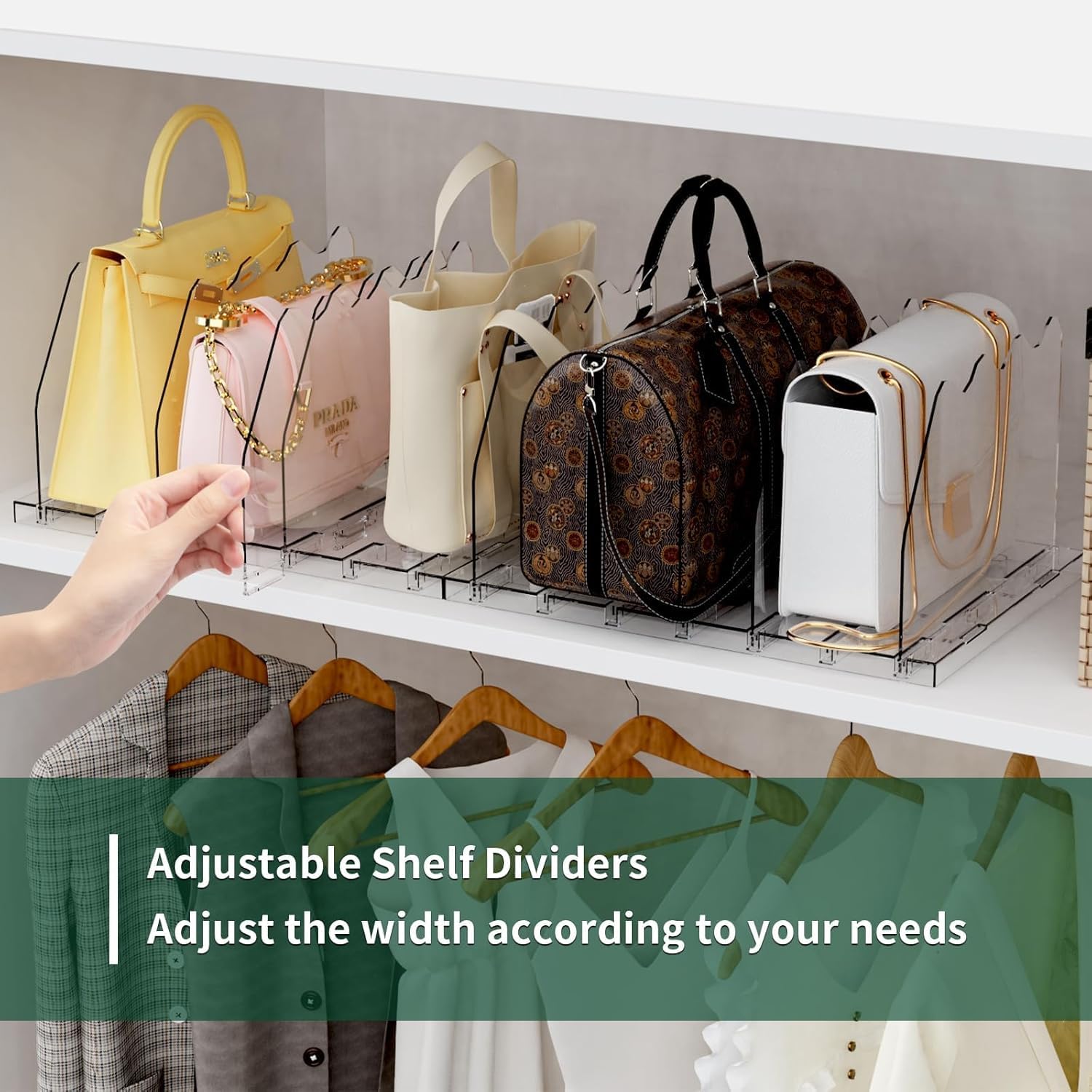 SpaceKEEPER easy-install shelf dividers fit tightly into small closets
