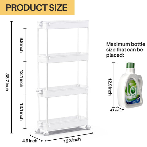 SPACEKEEPER cart features side hoops for extra storage options.