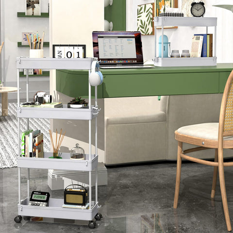 Compact dimensions of SpaceKEEPER cart fit narrow kitchen and bathroom spots.