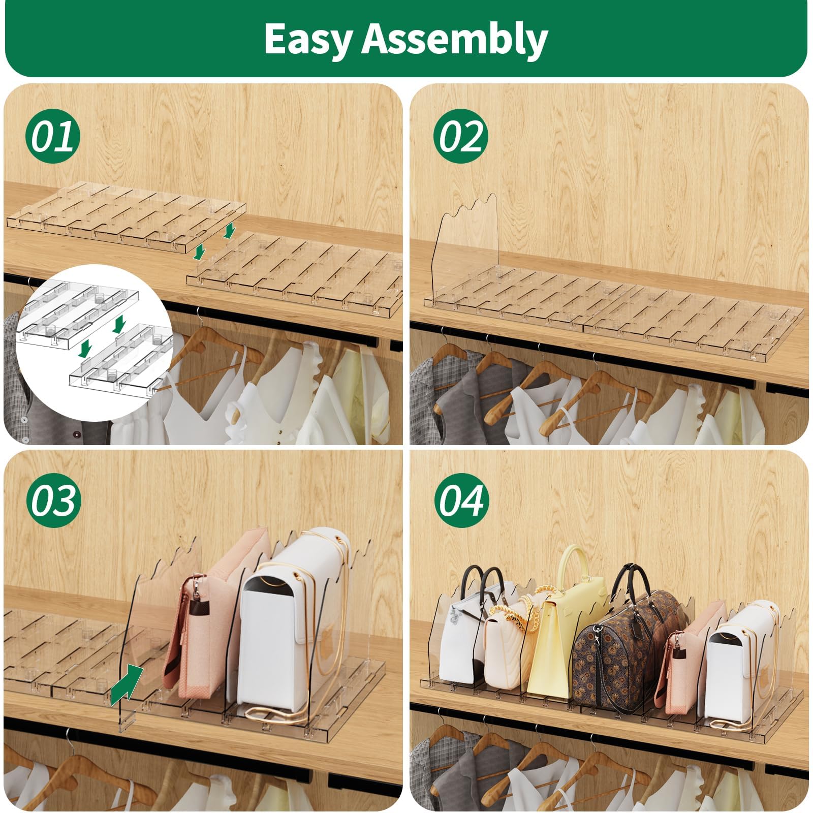 Spacekeeper transparent closet storage solution on countertop