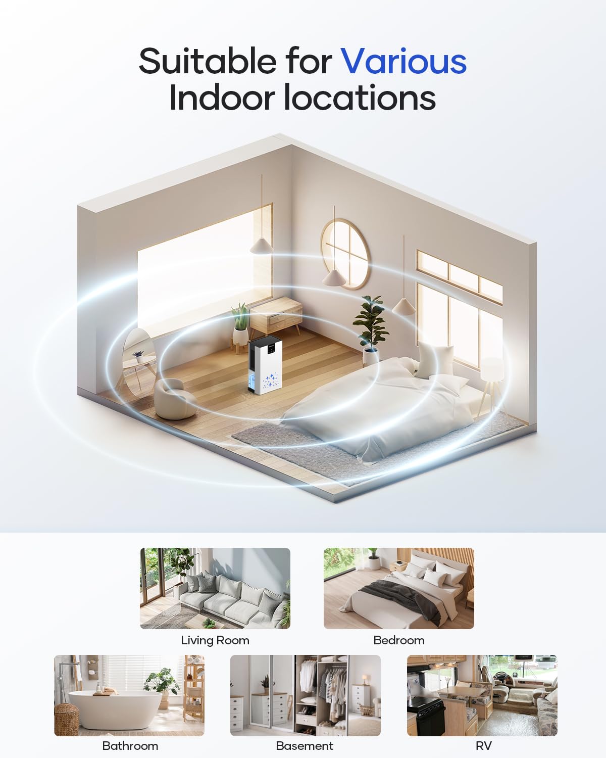 Spacekey dehumidifier in a bedroom setting showing versatility and dryness