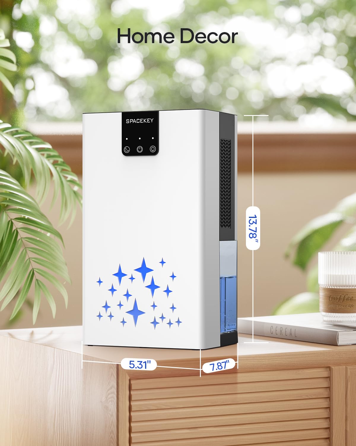 Spacekey dehumidifier covers up to 1000 sq ft for whole-room comfort