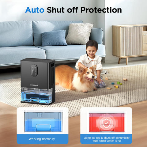 Spacekey dehumidifier portable with carry handle for easy movement.