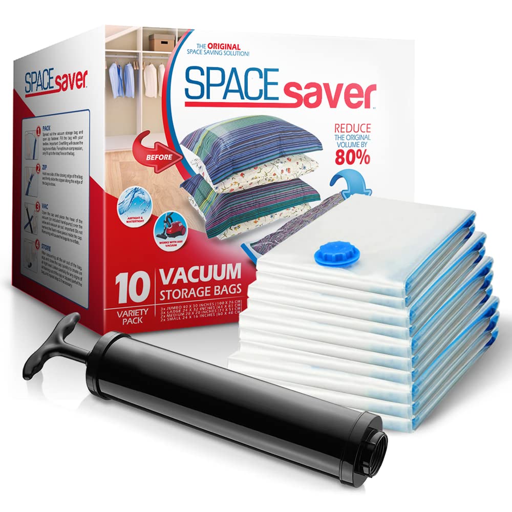 Spacesaver 10-pack vacuum bags collection for bedding and clothes saves space.