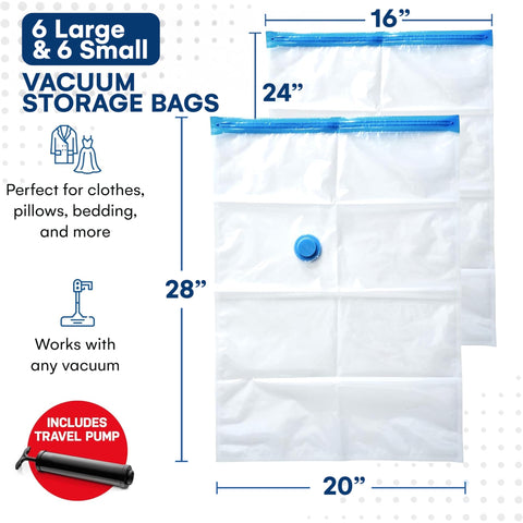 Spacesaver bags for clothes compress garments for easy moving and packing.
