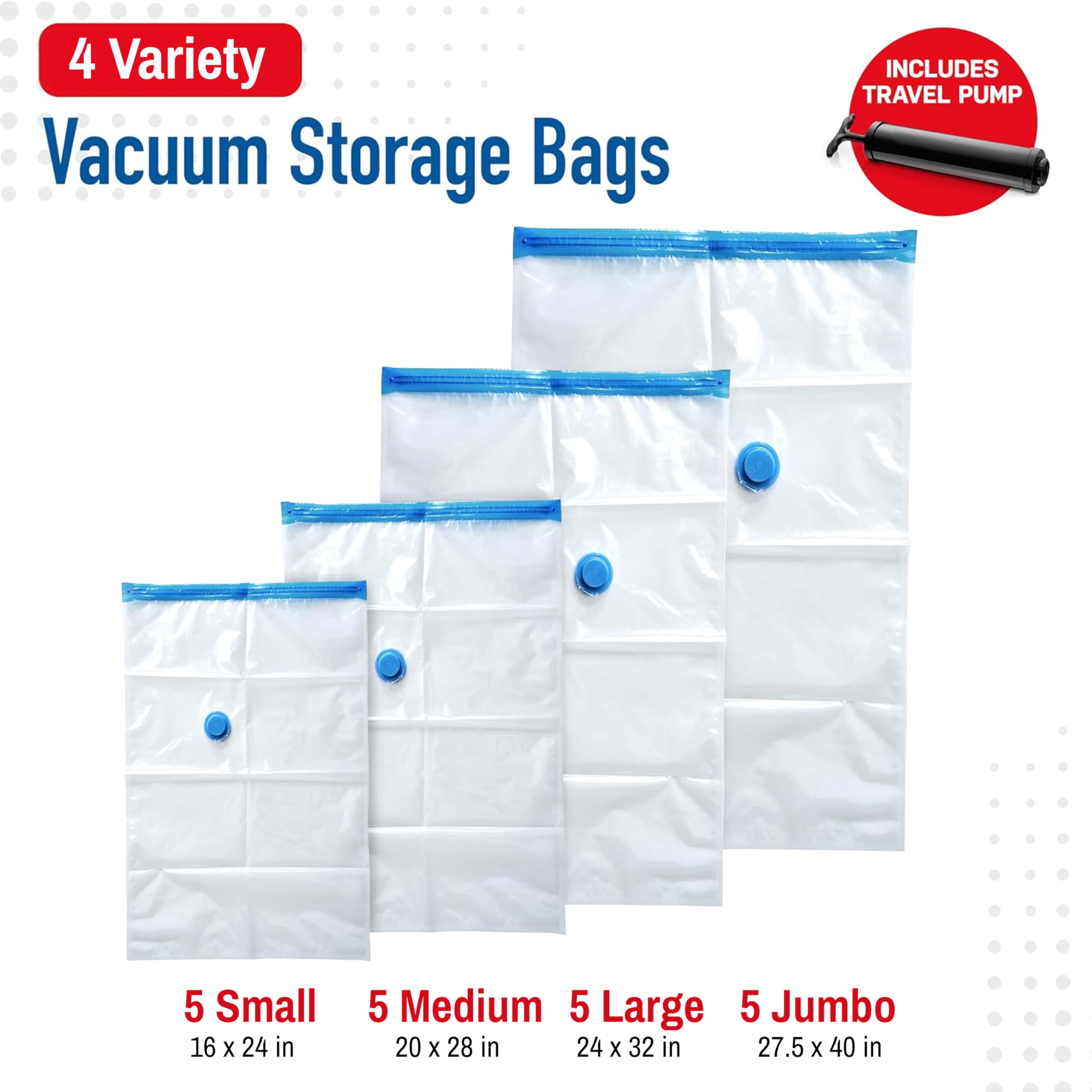 Spacesaver airtight seal protects items from dust and moisture.
