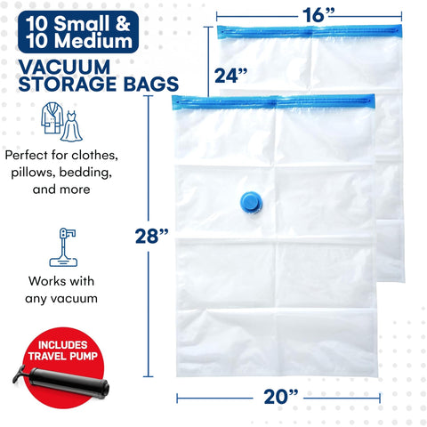 Durable PA+PE material ensures rip-resistant, reusable storage bags for long term use.