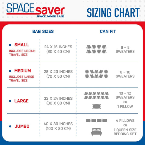 Spacesaver complete 12-bag set supports bedding, clothes, and moving projects.