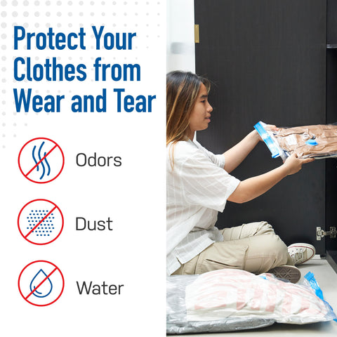 Spacesaver double-zip triple-seal keeps dust and moisture out