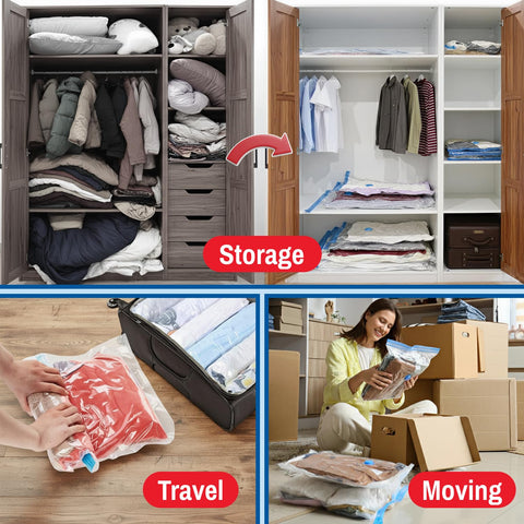 Spacesaver easy vacuum use assist showing quick air removal for packing.