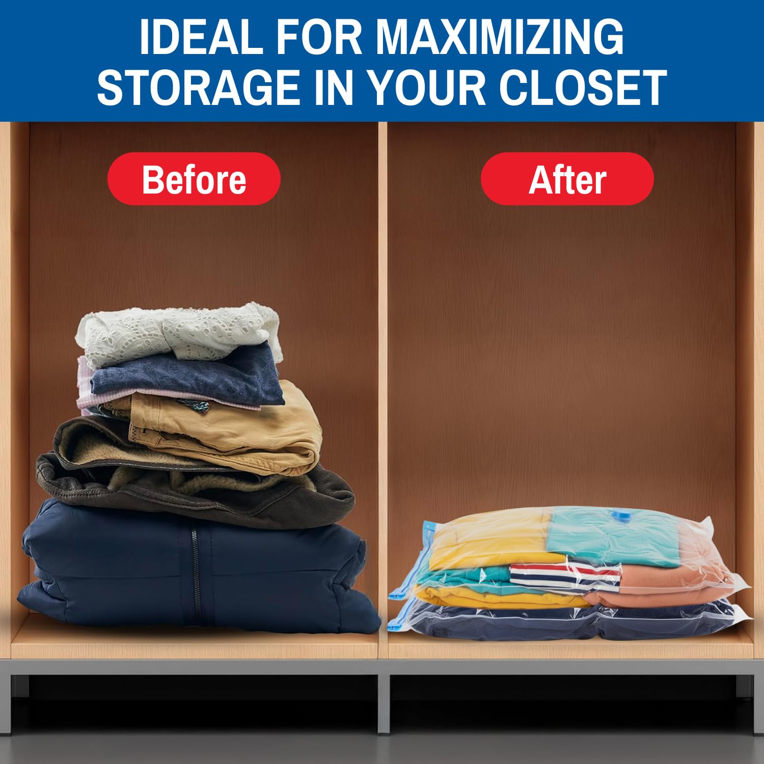 Spacesaver heavy-duty PA+PE material highlighting durability for repeated use.