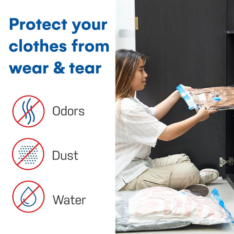Spacesaver heavy-duty PA+PE material resists tears for repeated use.