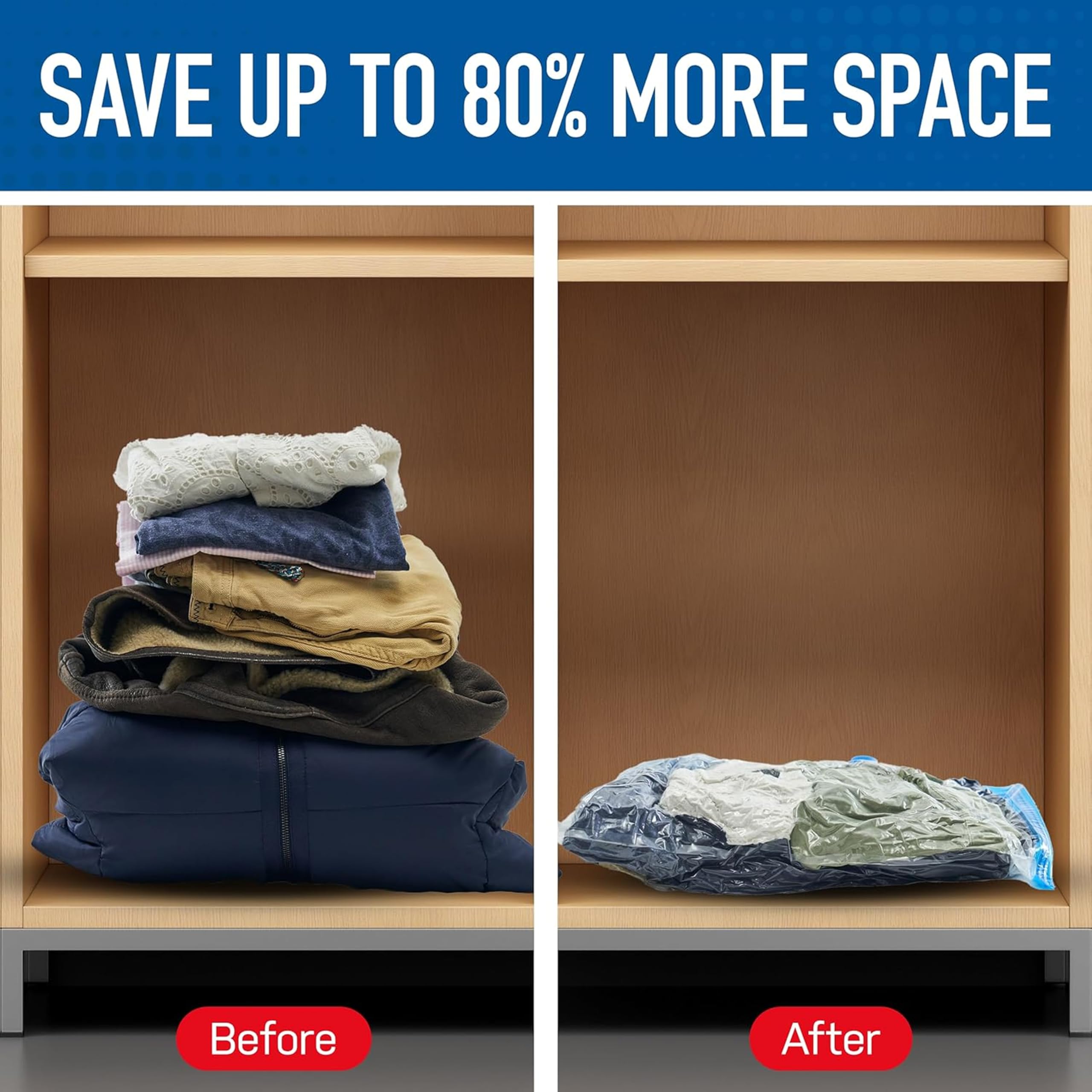 Spacesaver travel and dorm storage solution keeps luggage organized.