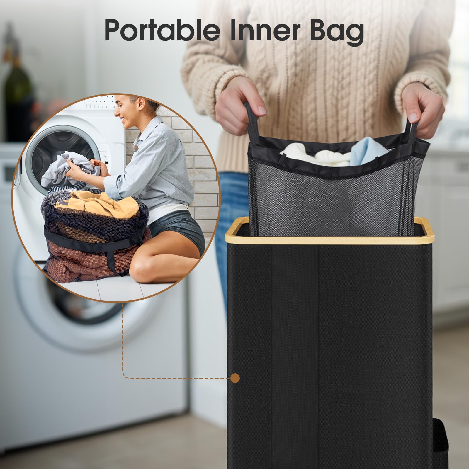 SpaceTrove removable inner bag helps manage odors between washes