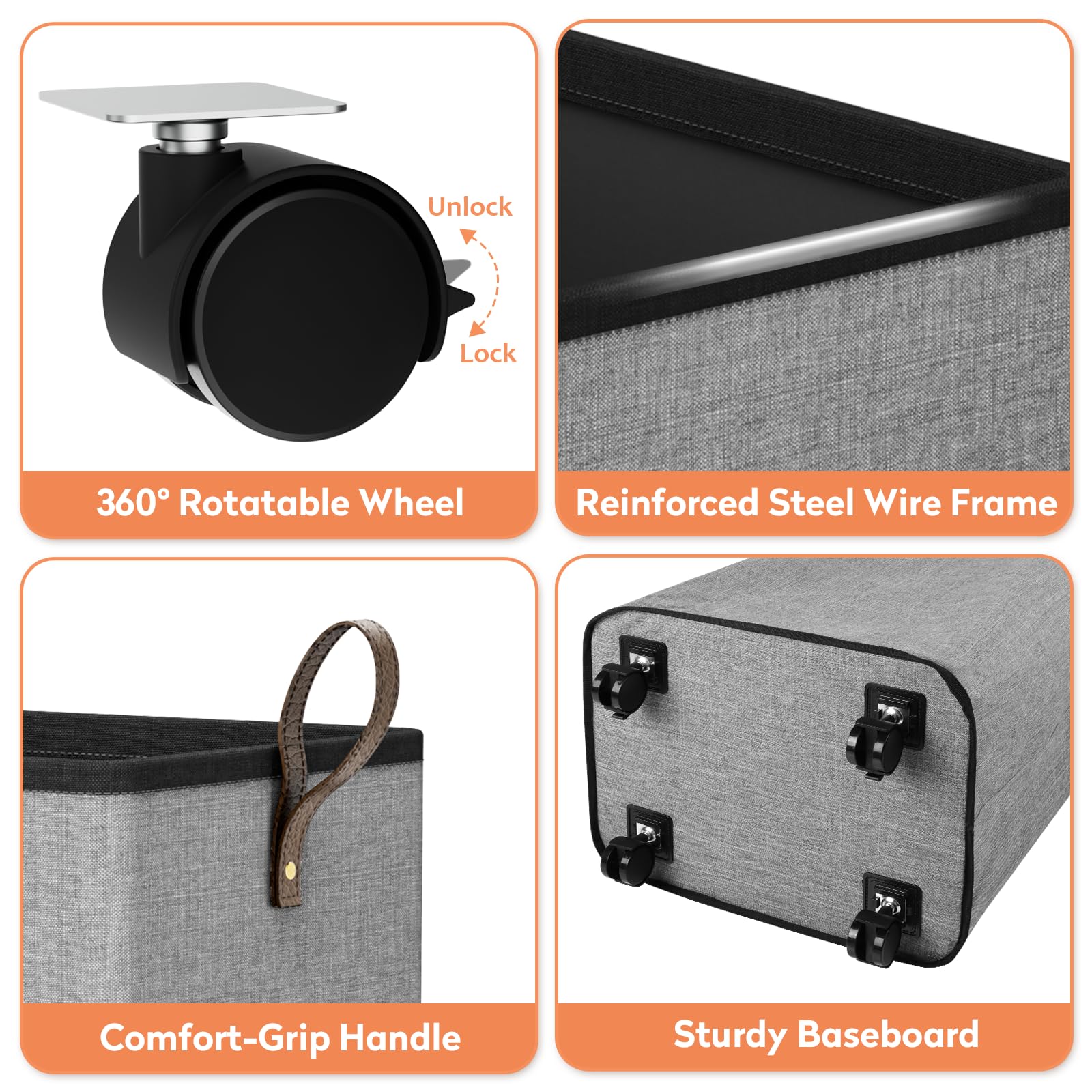 SpaceTrove laundry hamper with sturdy leather handle for easy carry