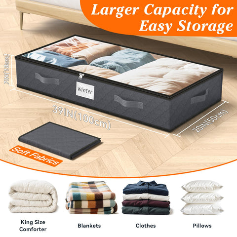 SpaceWhisper 4-pack foldable storage bins ideal for closet organization.