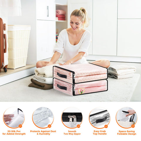 SpaceWhisper bedding storage bags keep blankets and linens tidy and protected.