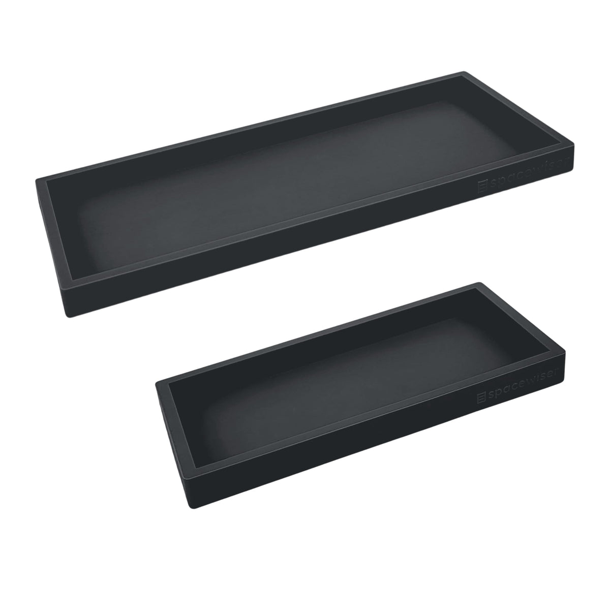 Spacewiser large 11-inch silicone tray on a bathroom counter for organization.