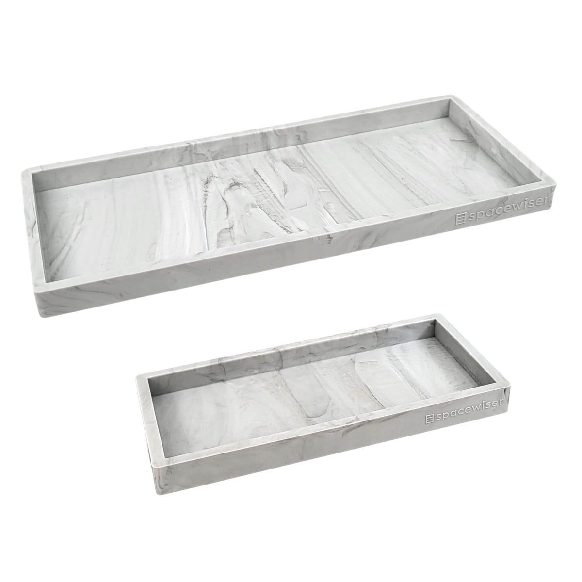 Spacewiser marble tray 11.7 inch for elegant bathroom counter organization