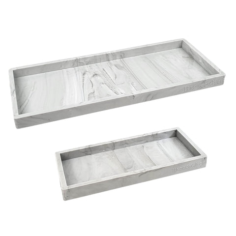Spacewiser marble tray 11.7 inch for elegant bathroom counter organization