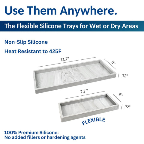 Spacewiser silicone tray set resists heat for kitchen use