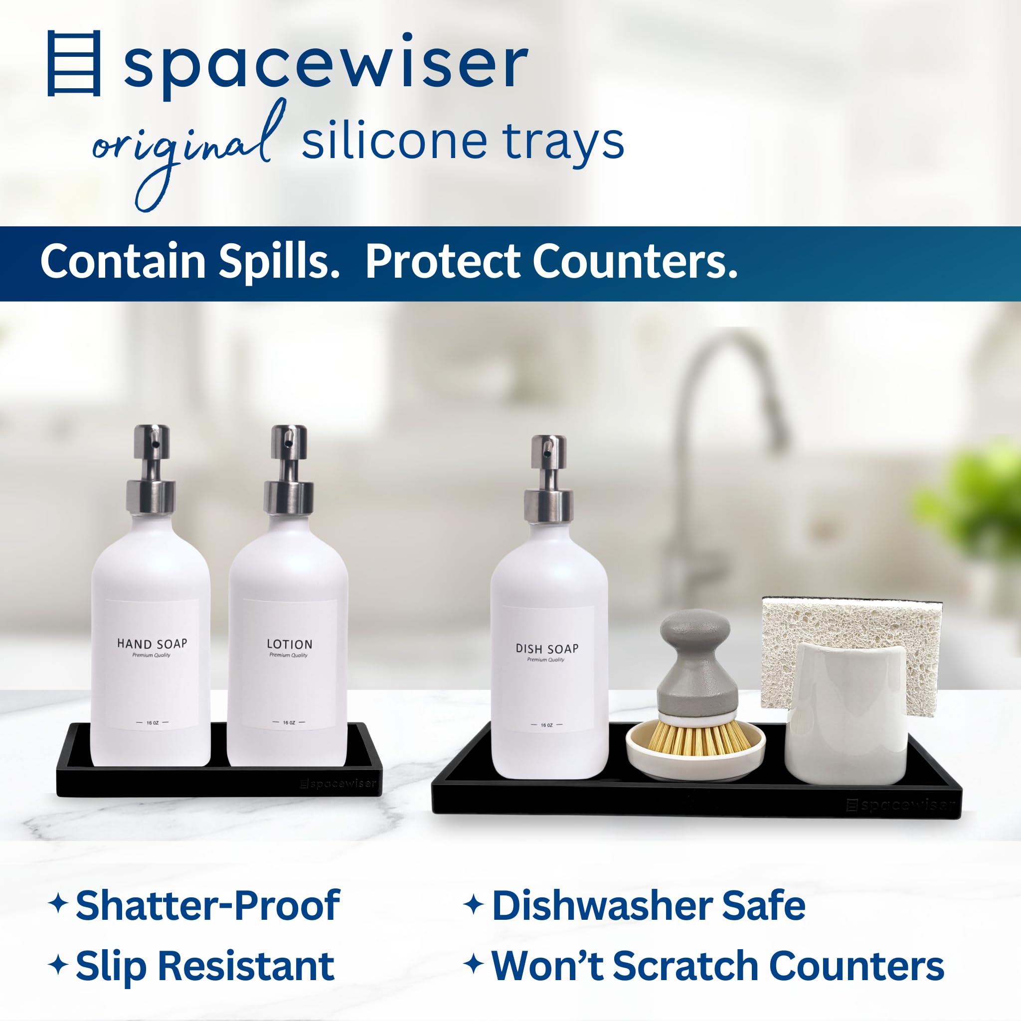 Spacewiser small 7-inch silicone tray ideal vanity tray for jewelry.