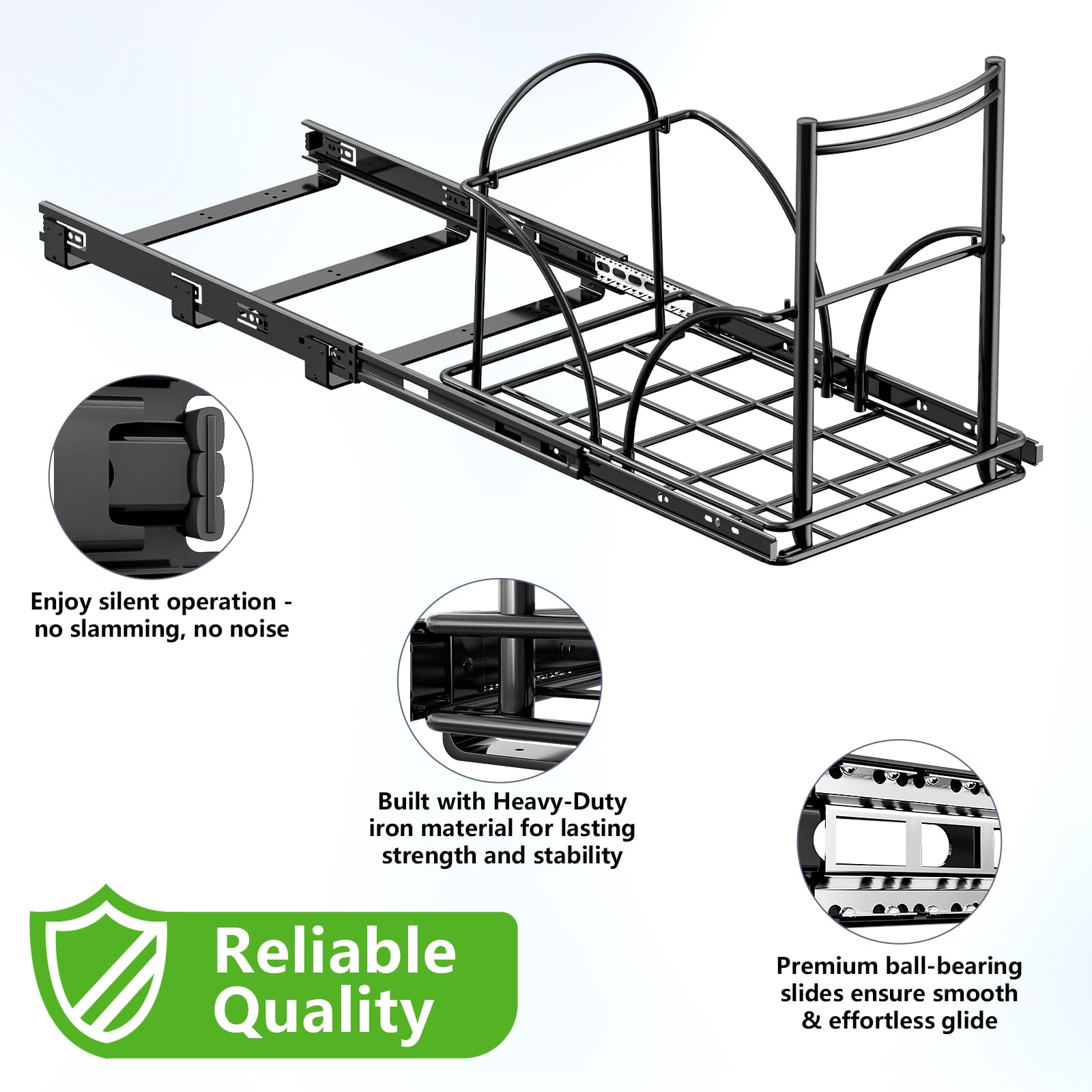 SPAXMAXTER soft-close ball-bearing slides ensure quiet operation