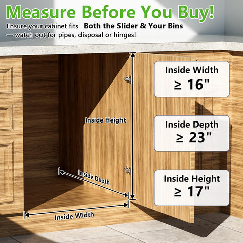 SPAXMAXTER under-sink pullout diagram shows cabinet fit and clear path