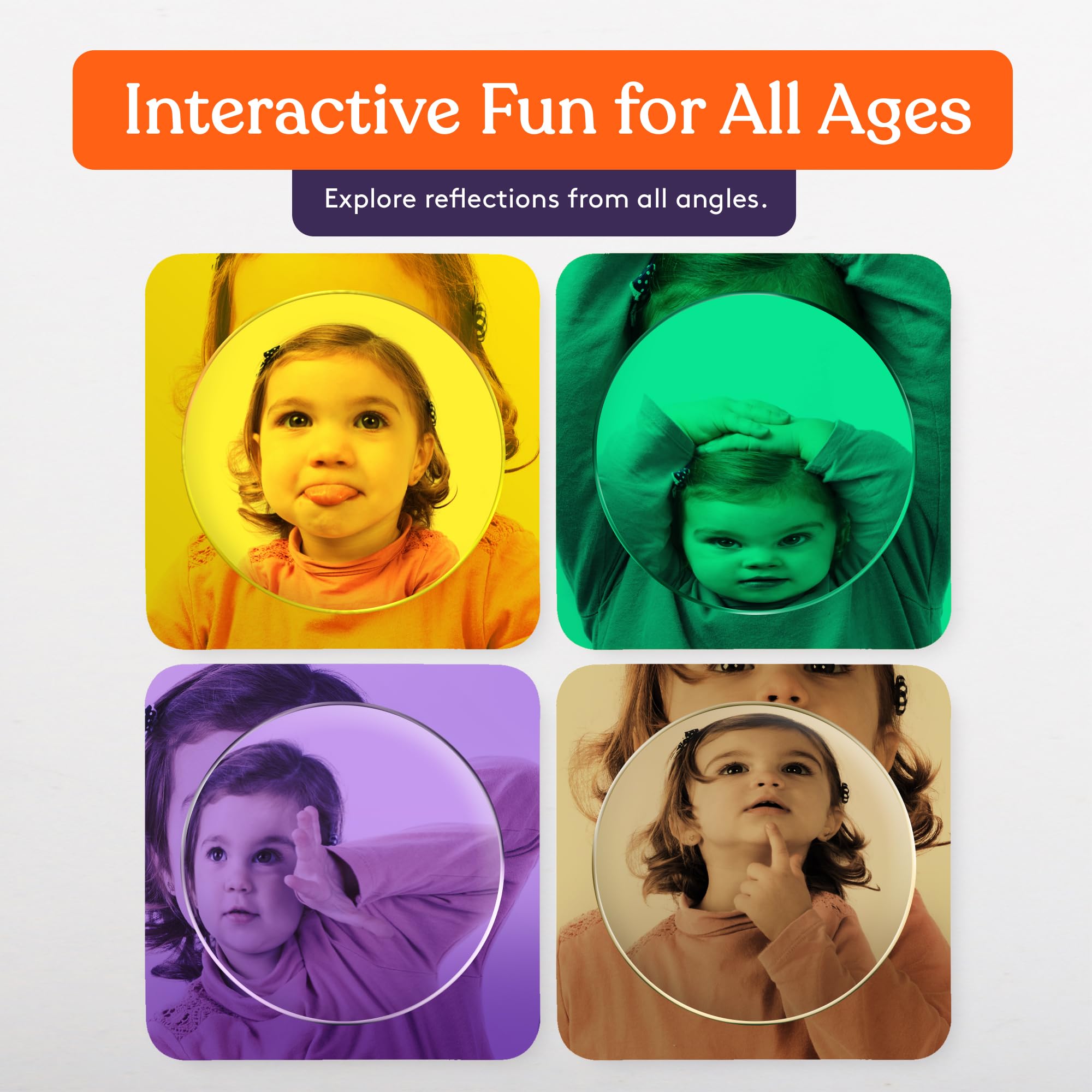 Special Supplies Sensory Bubble Wall Mirror reflection distorts light for engaging tactile observation.