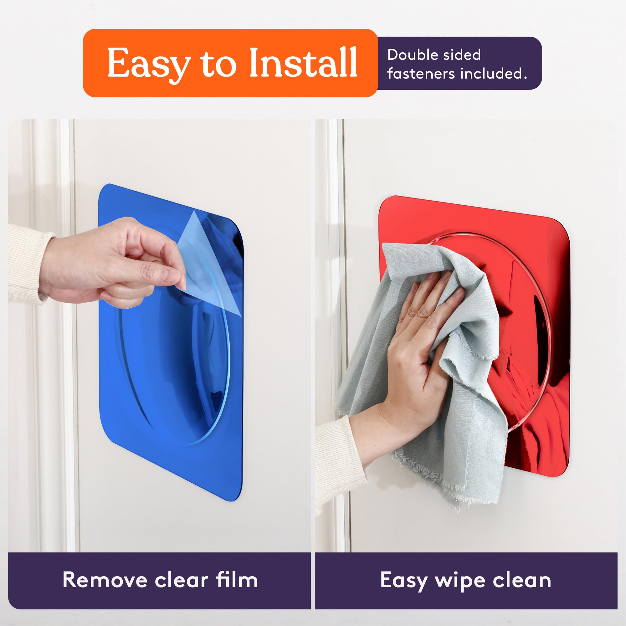 Special Supplies Sensory Bubble Wall Mirror wall-mount design enables quick wall installation.
