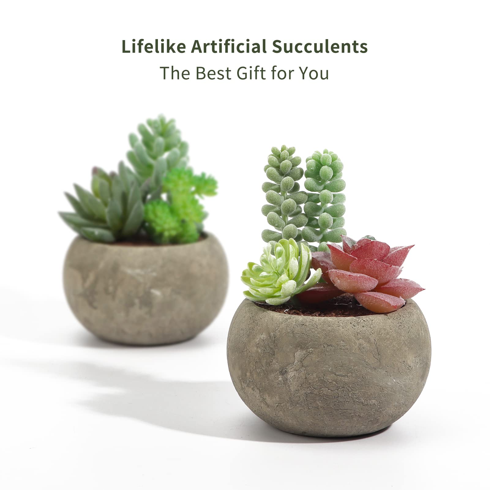 SPEPLA assorted small faux succulents for charming tabletop decor.